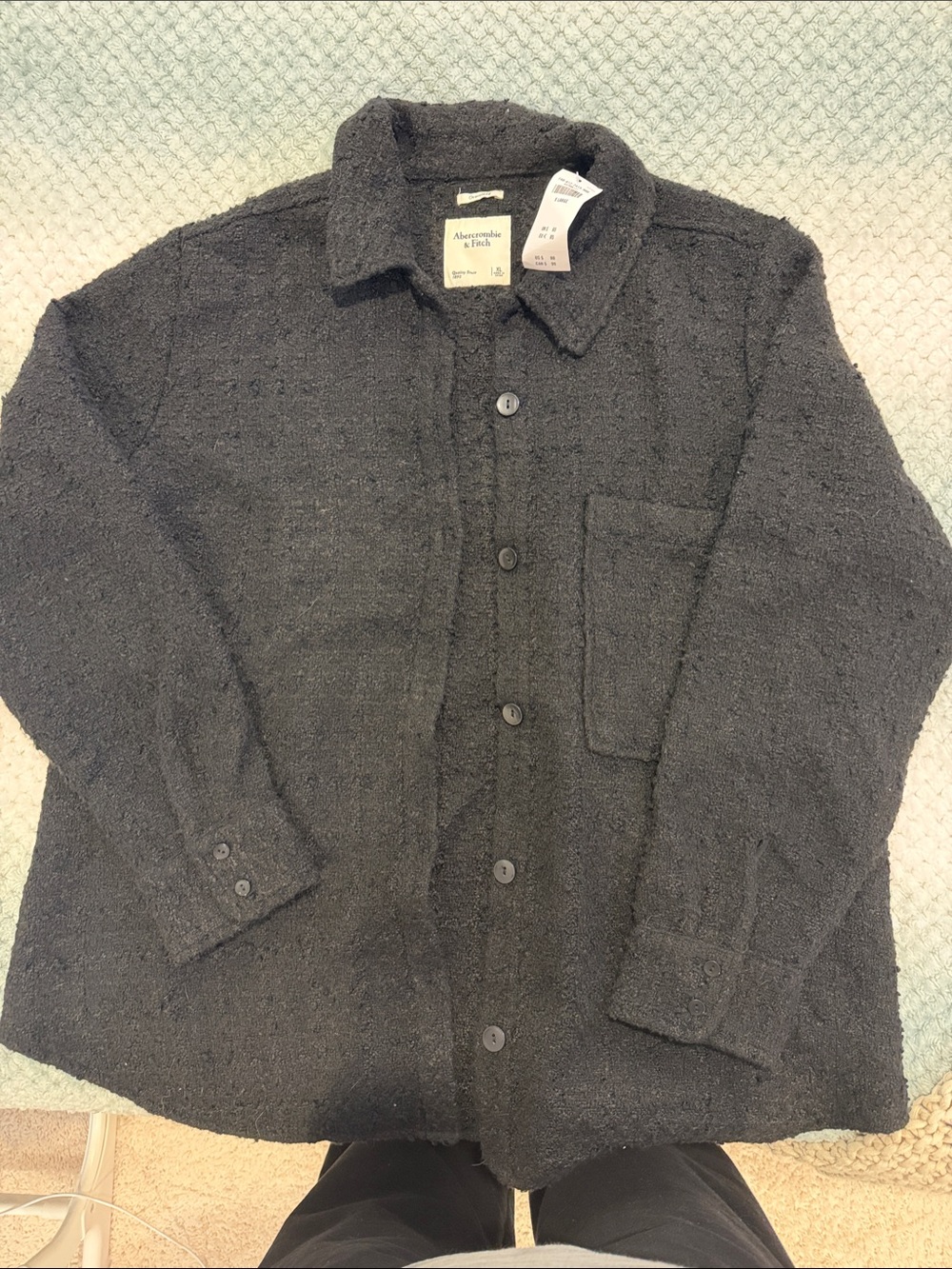 Abercrombie & Fitch Black Button-Front Jacket Shirt